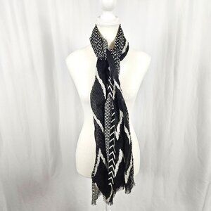 Chevron Black White Scarf